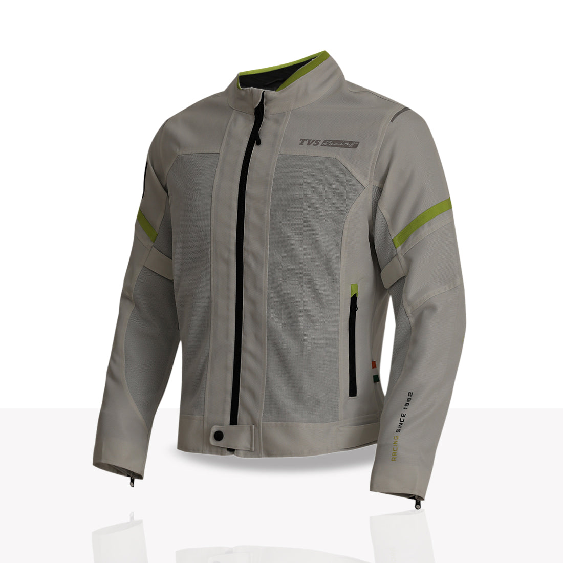 TVS Racing Tech-Core Road Jacket for Men | CE2 armour <5kN at Shoulders Elbows and Back | 600D Chassis | 310gsm Vent Mesh | High-Vis Reflective Tech| YKK zippers | Engineered for bikers